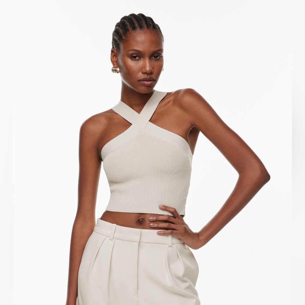 SOLD Aritzia Babaton Sculpt Knit Criss Cross Tank